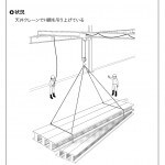 H鋼吊り上げ（天井クレーン）