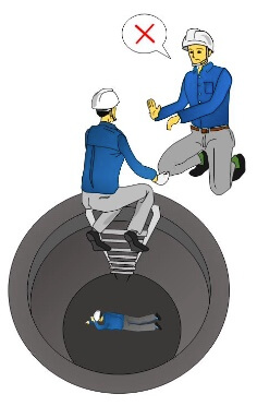 マンホール作業員