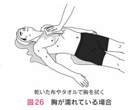 傷病者の胸が濡れている場合